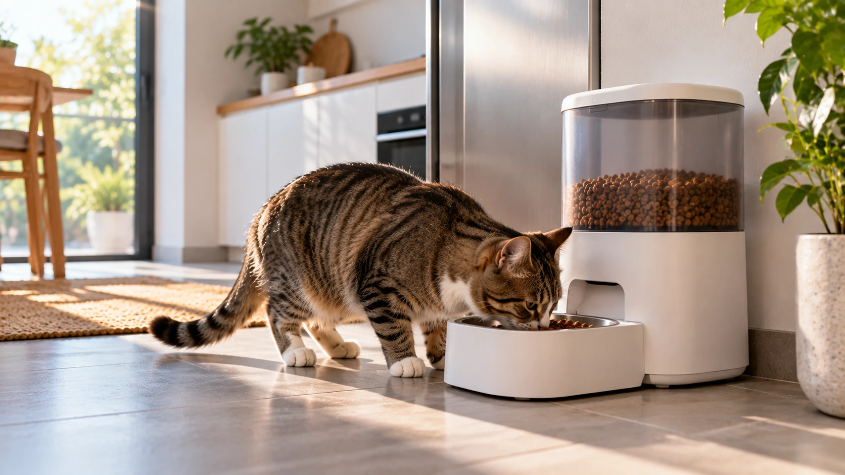 comedero automático para gatos con pienso