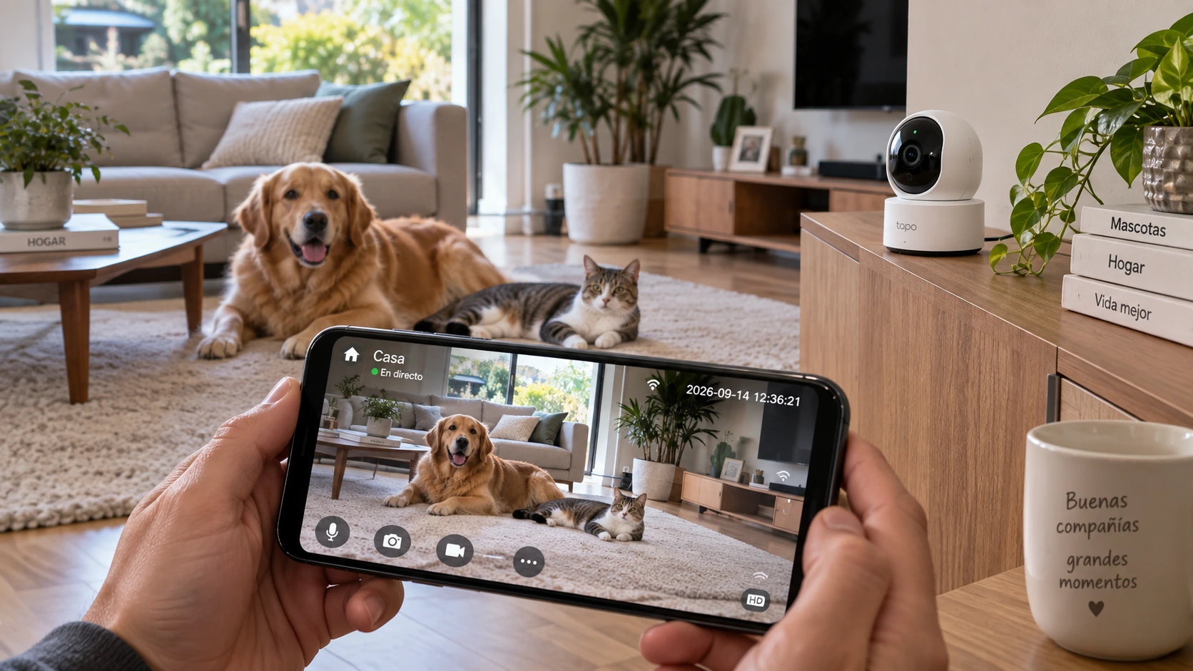 camara wifi para mascotas con acceso por smartphone cámara para mascotas para vigilar perros y gatos desde el móvil
