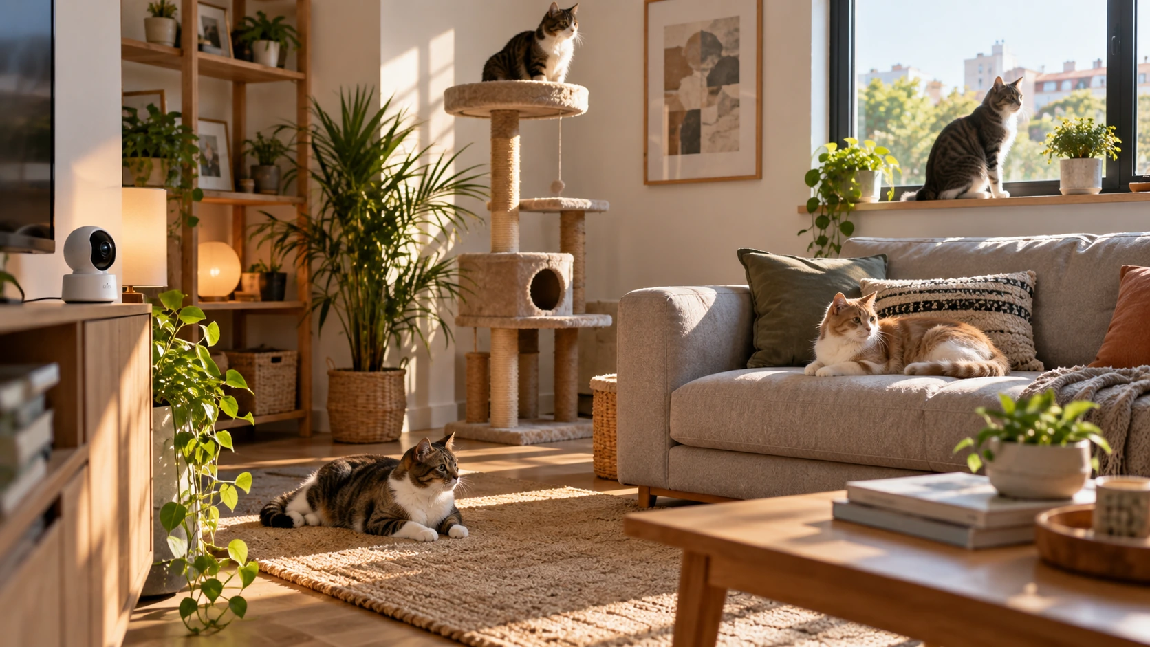camara para vigilar a tu mascota gato desde el smartphone cámara para vigilar un gato cuando está solo